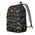 thumbnail image 2 of Game Controller Black Pattern Backpack for School, Cute School Bag with Adjustable Shoulder Straps and Padded Back, 15.7"x11.8"x5.5", 2 of 4
