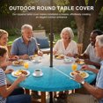 thumbnail image 3 of Round Outdoor Tablecloth with Umbrella Hole and Zipper, Blue Beach Summer Tablecloth with Elastic Waterproof, Ocean Seaside Nautical Ombre Patio Table Covers for 45" - 54" Picnic Pool Tables, 3 of 9