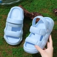 thumbnail image 5 of Toddler Kids Closed Toe Slide Sandals, Antiskid EVA Summer Slippers for Boys Girls Indoor Outdoor Beach Shoes Light Blue 9-10 Years, 5 of 9