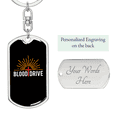 thumbnail image 2 of Blood Drive Cross Stainless Steel or 18k Gold Premium Swivel Dog Tag Keychain, 2 of 8