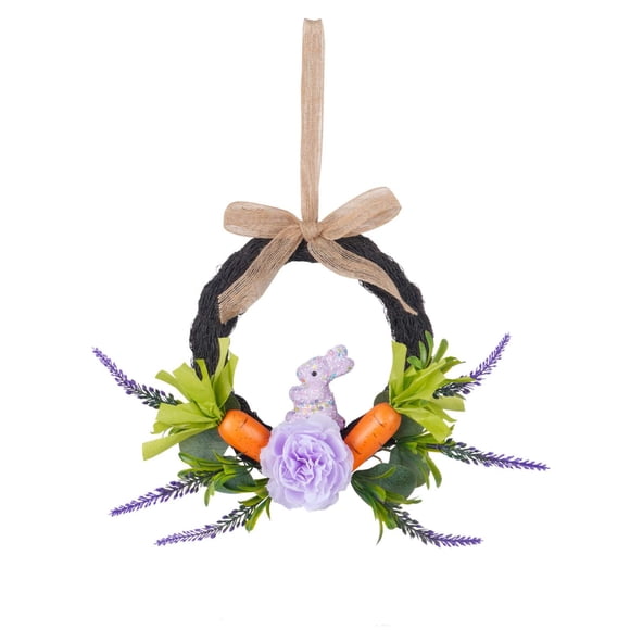 Cheapark Spring Easter Egg Artificial Wreath Outdoor Garden Holiday Hanging Ornament for Door Wall and Patio Decor