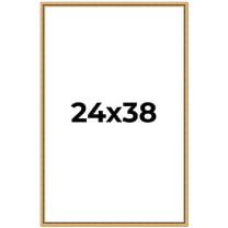 24x38 Frame Beaded Gold Solid Wood Picture Frame | 0.75 Inches Moulding Width | Liscio Oro