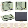 thumbnail image 3 of ADECORIVY Retro Tennis Ball Fabric Storage Bin with Lid, Decorative Closet Shelf Organizers, Tennis Racket Foldable Basket Box Clothes Storage Bin with Handles, 3 of 8