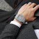 thumbnail image 2 of Fashion Hip Hop Men's Crystal Watch Bling Bling Watch Rectangle Case Stainless Steel Quartz Analog Bracelet Wristwatch, 2 of 4
