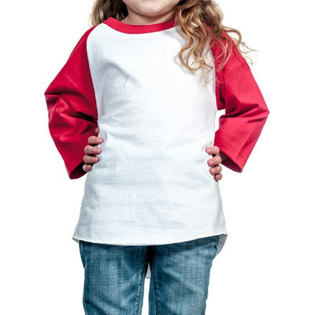 Ola Mari Unisex Kids Raglan 3/4 Sleeve Baseball T Shirt, White/Red, XX ...