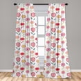 thumbnail image 5 of Ambesonne Floral Curtains, Vibrant and Doodle Style, Pair of 28"x84", Multicolor, 5 of 5
