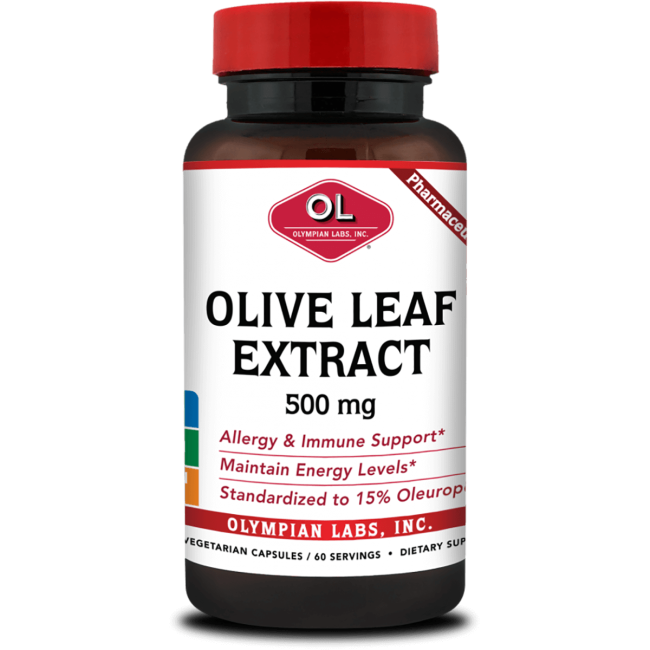 Olympian Labs Olive Leaf Extract Vegetarian Capsules, 500 mg, 60 count