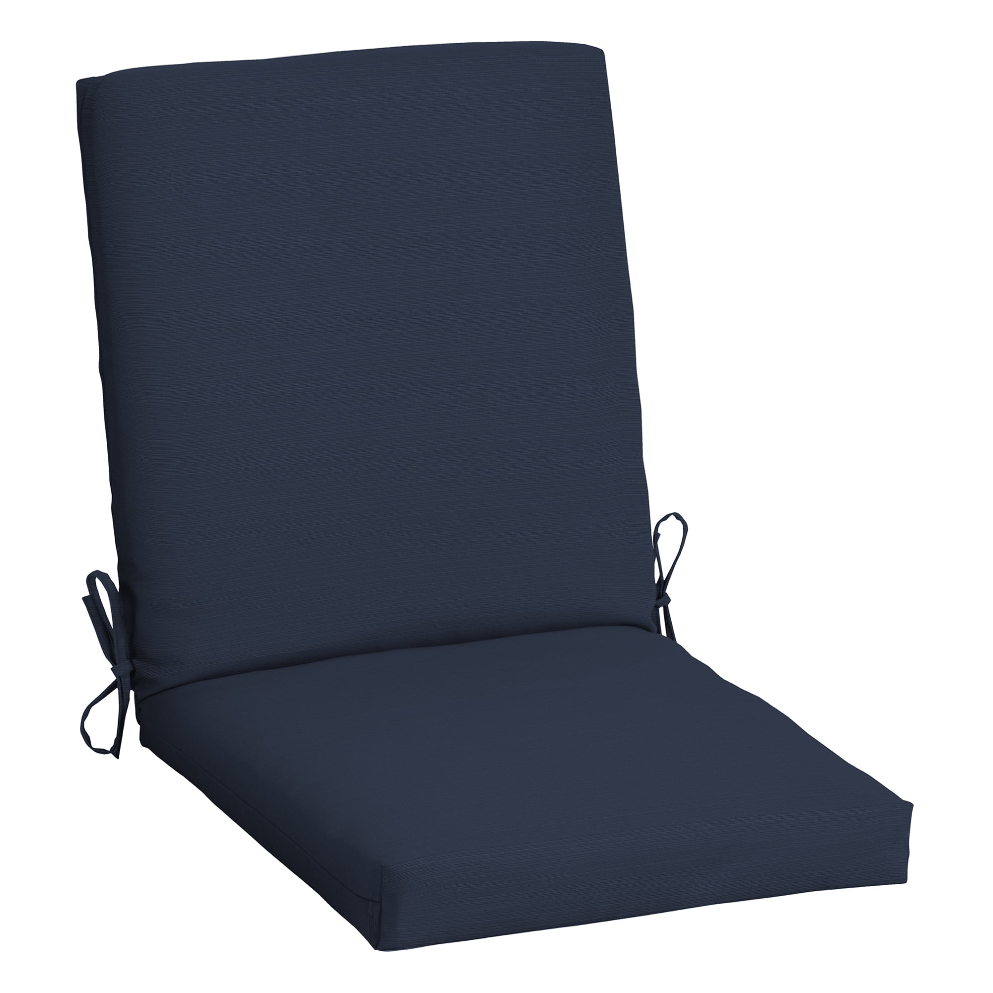 (2 pack) Mainstays 37"L x 19.5"W Navy Blue 1 Piece Rectangle Outdoor Chair Cushion