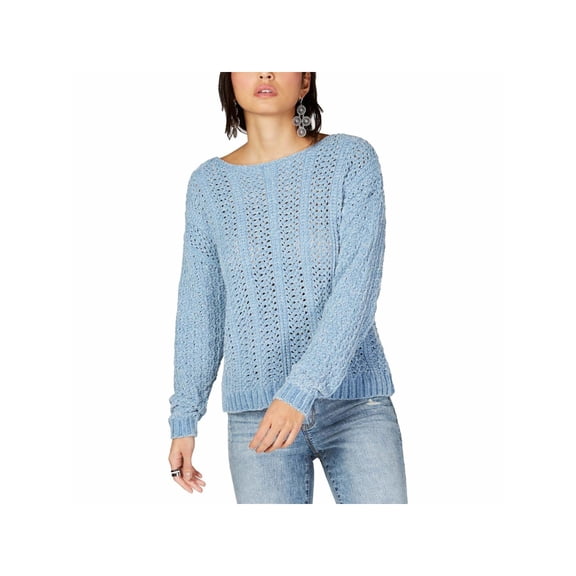 INC $89 Womens New Blue Ribbed Trim Crew Neck Long Sleeve Casual Sweater XL B B