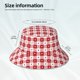 thumbnail image 3 of Fotbe Plaid Heart Sombrero Tipo Pescador con Estampado – Sombrero de Sol de Algodón de Moda para Playa, Golf, Pesca, 3 of 6