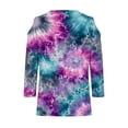 thumbnail image 5 of MEICHEN Tie Dye Long Sleeve Shirts for Women V Neck Pullover Tops Loose Tees Top Summer Fashion Clothing for Women, 5 of 5