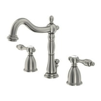 Kingston Brass KB1978TAL Tudor Widespread Bathroom Faucet with Plastic Pop-Up, Brushed Nickel