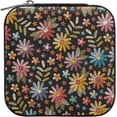 thumbnail image 2 of SKYSONIC Wildflowers Travel Jewelry Box PU Leather Jewelry Organizer Ideal Gift for Women Girls, Portable Mini Jewelry Travel Case for Stud Earrings Rings Necklaces Bracelets, 2 of 7