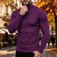 thumbnail image 2 of JAFSPIFXO Men's Turtleneck Sweater Solid Color Knit Long Sleeve Slim Fitted Stretch Pullover Sweater Tops, 2 of 7
