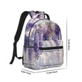 thumbnail image 2 of Rateoe Lavender Blooms Window Pattern Durable Student Backpack Laptop Bag- Ergonomic Design, Waterproof Twill Fabric - Ideal for School, Travel, and Outdoor Activities-One Size, 2 of 6