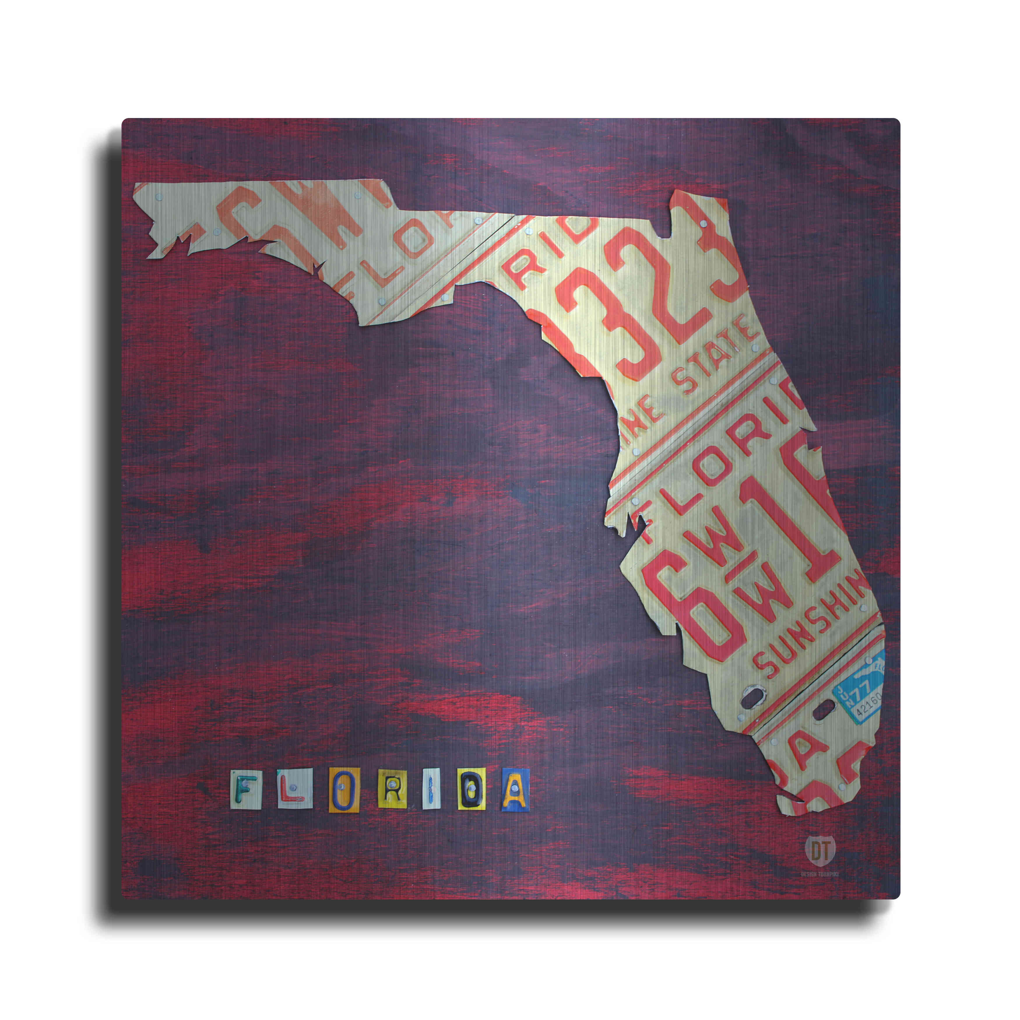 Luxe Metal Art 'Florida License Plate' by Design Turnpike, Metal Wall