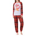 thumbnail image 1 of Diconna Parent-Child Christmas Pajamas Cartoon Tops with Plaid Pants Jumpsuit, 1 of 9