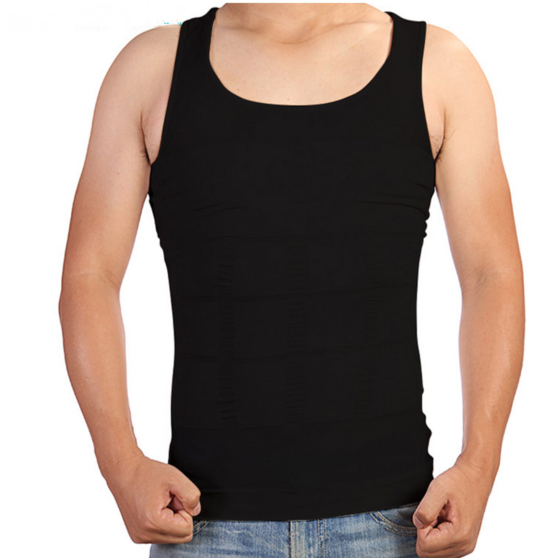 Black Body Slimming Abdomen Compression Vest Shirt Tank Top Underwear L - Walmart.com