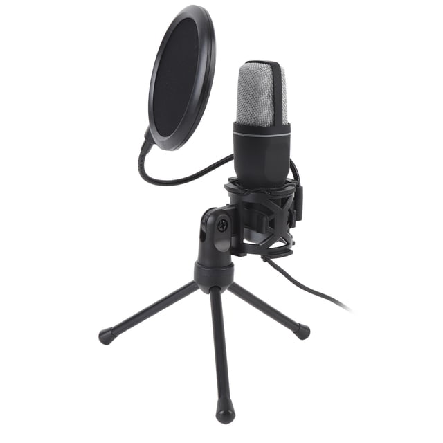 Microphone de Jeu, Microphone PC avec Éclairage RGB, Filaire USB Omnidirectionnel pour Diffusion en Continu