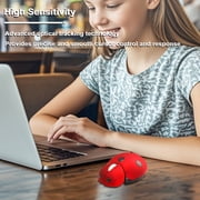 Dpisuuk Wireless Mouse, Cute Animal Ladybug Computer Mouse with USB Receiver, Portable 2.4GHz Optical Mice, Cordlless Mouse for Laptop Desktop PC