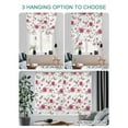 thumbnail image 4 of Pink Flowers Tie Up Curtains for Windows 54 Inch Length Balloon Curtains Kitchen Adjustable Balloon Window Shade Simple Romantic Botanical Floral Leaves Tie Up Valance Bathroom Curtain Window 42"x54", 4 of 6