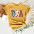 thumbnail image 2 of KALE 4th of July Short Sleeve Shirts for Women American Flag Patriotic 2D Independence Day Print Casual Sports T Shirt Y2K Clothes Yellow S, 2 of 7