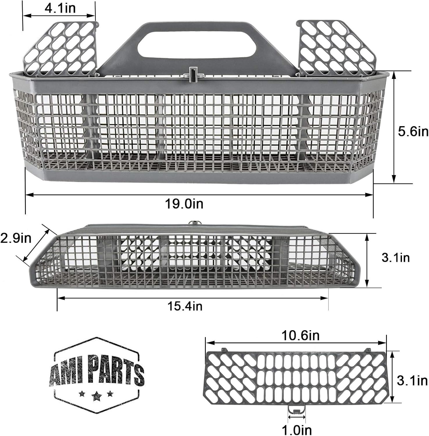 WD28X10128 Dishwasher Silverware Basket Gray By DanYee Replacement (19.7"x3.8"x8.4") for G -E Dishwasher, Replace WD28X10127, WD28X10131, WD28X10132