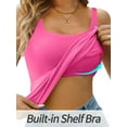 thumbnail image 3 of Alove Women's Cotton UnderShirts Wider Sleeve Tank Top Built-in Bra, 3 of 7