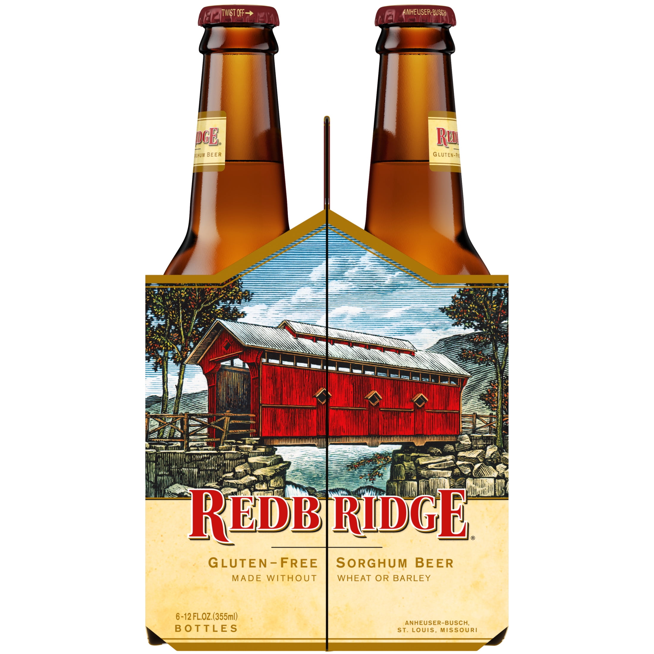 Redbridge Amber Gluten Free American Lager Beer 6 pack 12 fl oz Glass Bottles 4.0% ABV