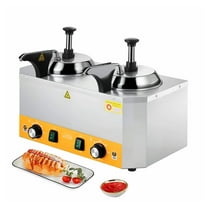 Electric Cheese Warmer 2.4L, Hot Fudge Warmer Commercial, 86-230°F Temperature Control, Stainless Steel, 0.6 Gal Capacity, Sauce Dispenser with Pump