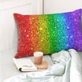thumbnail image 5 of KLL Glitter Rainbow Pillow Covers Envelope Closure,Super Soft and Cozy Fuzzy Fleece Pillow Case Cover 16"x24", 5 of 7