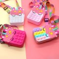 thumbnail image 5 of Juguetes sensoriales de burbujas de empuje, juguete antiestrés de silicona, bolsa para monedas, bolsa para teléfono, bolso de hombro con correa de hombro extraíble para niños y adultos, 5 of 5