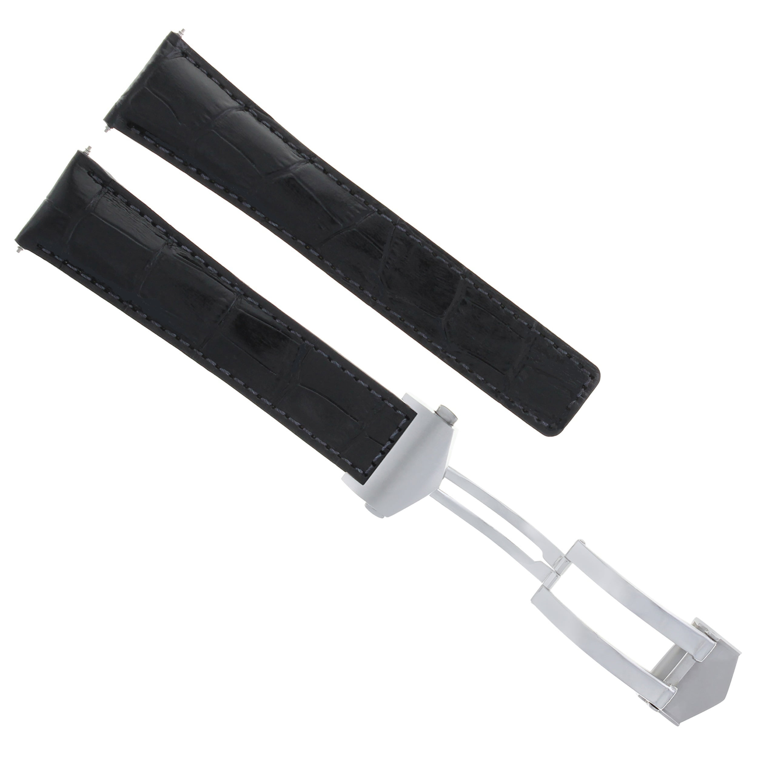 19MM LEATHER STRAP BAND BRACELET DEPLOY CLASP FOR TAG HEUER CARRERA 5 BLACK  - Walmart.com