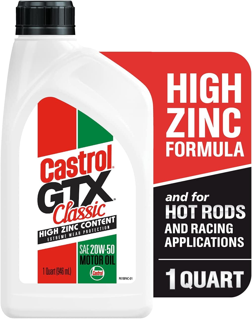 Castrol GTX Classic 20W-50 Conventional Motor Oil, 1 Quart, Case of 6