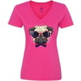 thumbnail image 3 of Inktastic Pug Dog July 4th Patriotic Sunglasses Women's V-Neck T-Shirt, 3 of 5