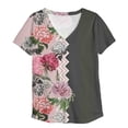 thumbnail image 4 of Pompotops Mode Femme Blouse à Manches Courtes Imprimée Col en V T-Shirt d'Été, 4 of 4