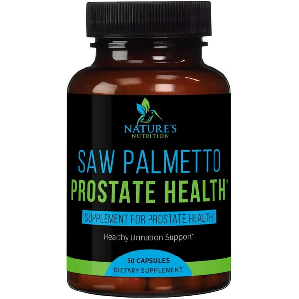 Nature's Nutrition Saw Palmetto Supplement for Prostate Health, 1300mg, 60 Ct