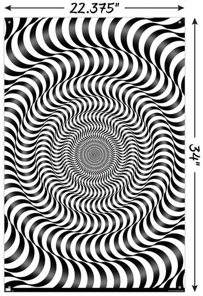 Zebra Stripe Optical Illusion Wall Poster with Push Pins, 22.375" x 34"