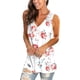 thumbnail image 3 of Camisetas sin mangas para mujer, camisetas con cuello en V, camisetas sin mangas, camisetas sin mangas con abertura lateral y estampado floral, 3 of 5