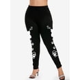 thumbnail image 2 of Rosegal Plus Size High Waist Cat Paw Print Skinny Leggings, 2 of 4