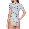 thumbnail image 4 of The Xecao Poodle Dog Women's Crew Neck Body Suit, a short-sleeved bodysuit and basic swimsuit, both comfort and style for dating and daily life, 4 of 9
