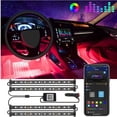 thumbnail image 1 of Car LED Lights, Smart Interior Car Lights with App Control, RGB Inside Car Lights with DIY Mode and Music Mode, 2 Lines Design LED Lights for Cars with Car Charger, DC 12V, 1 of 6