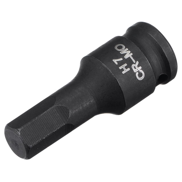 Unique Bargains 7mm Impact Hex Bit Socket, 1/4' Square Drive 35mm Length CR-MO Metric Sizes