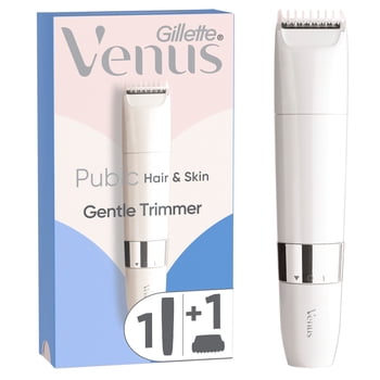 Gillette Venus Pubic Hair & Skin Gentle Trimmer, Women's Electric Razor, Bikini Line Trimmer for Pubic Hair and Skin