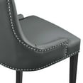 thumbnail image 5 of Side Dining Chair, Rivet Nailhead, Grey Gray, Vegan Leather, Kitchen Cafe Bistro Hospitality Restaurant, Modern Contemporary HB32919, 5 of 8