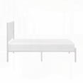 thumbnail image 5 of Twin Size Metal Platform Bed with White Finish and Faux Cane Panel Headboard for Bedroom, 5 of 9