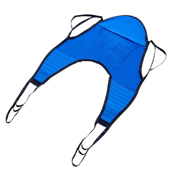 KFFKFF U-Sling for Patient Lift, Medium, with Head Support - Split Leg Design for Bath Transfers, Medical Use Sling for Seniors, Disabled, Bedbound, 600LBS Capacity