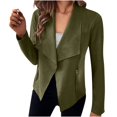 thumbnail image 1 of IMENGL Veste Zippée Décontractée en Suède à Manches Longues, Vert G, Taille M-TG, 1 of 5