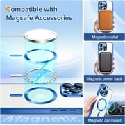 Entronix Magnetic Clear Case Compatible with iPhone 14 Pro Max, Flexible Fashion Cover, Blue