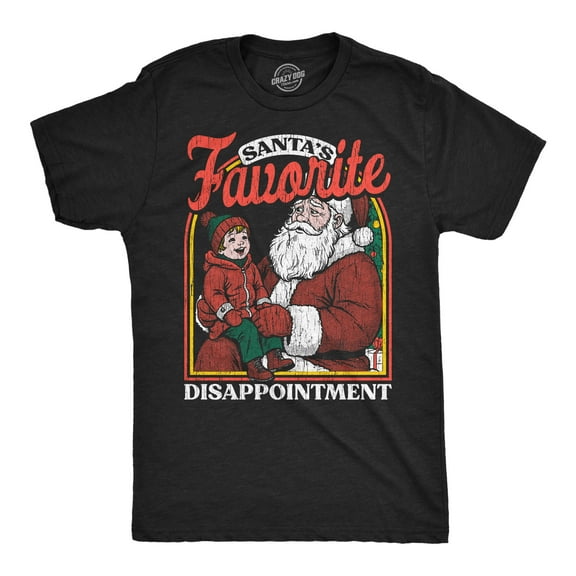 Mens Funny T Shirts Santas Favorite Disappointment Sarcastic Christmas Graphic Novelty Tee For Men Graphic Tees